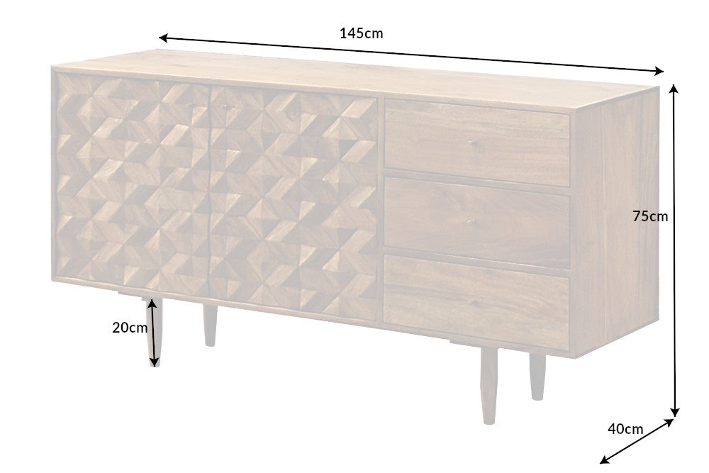 Sideboard ALPINE 145cm acacia honey finish
