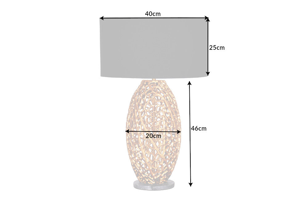 Tischleuchtenfuß LEAF 45cm gold ohne Lampenschirm / verstellbarer Lampenschirm