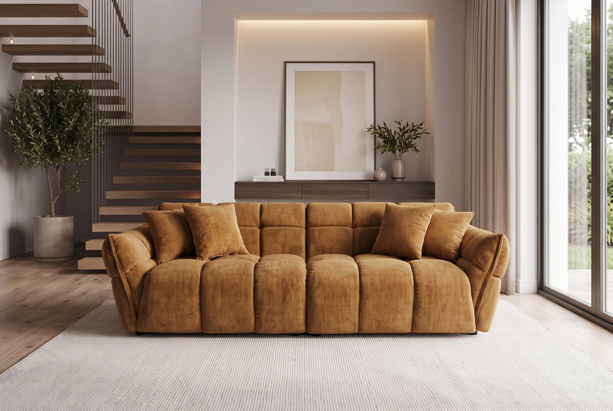 Sofa CLOUD 260cm 3-seater XXL vogue velvet mustard yellow