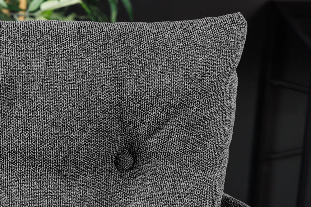 Bar stool BIG GEORGE w/ armrests flat woven fabric velvet anthracite rotatable