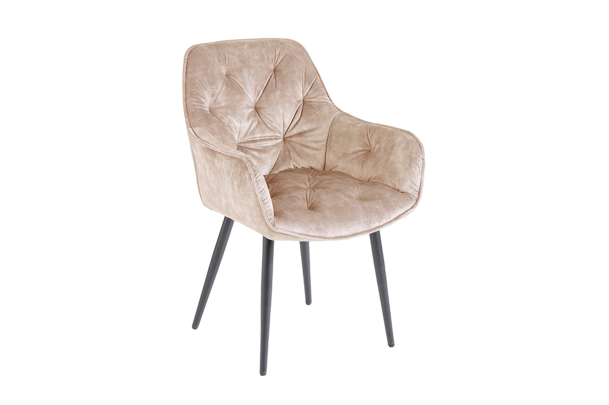 Chair MILANO with armrests velvet champagne