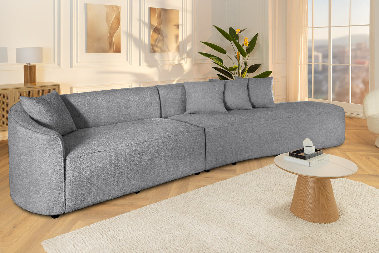 Sofa ATELIER L 330cm 3-seater XXL bouclé grey