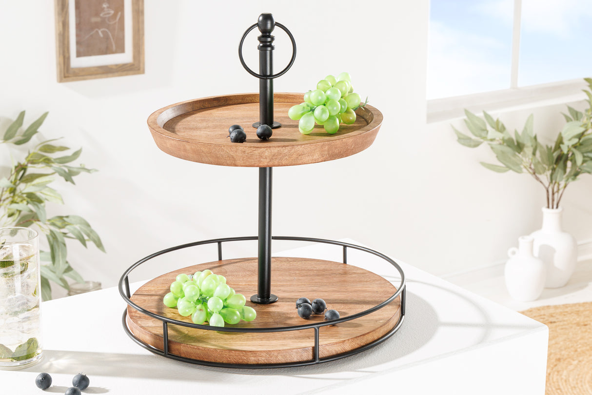 Etagere PURE NATURE 38cm 2 trays mango wood