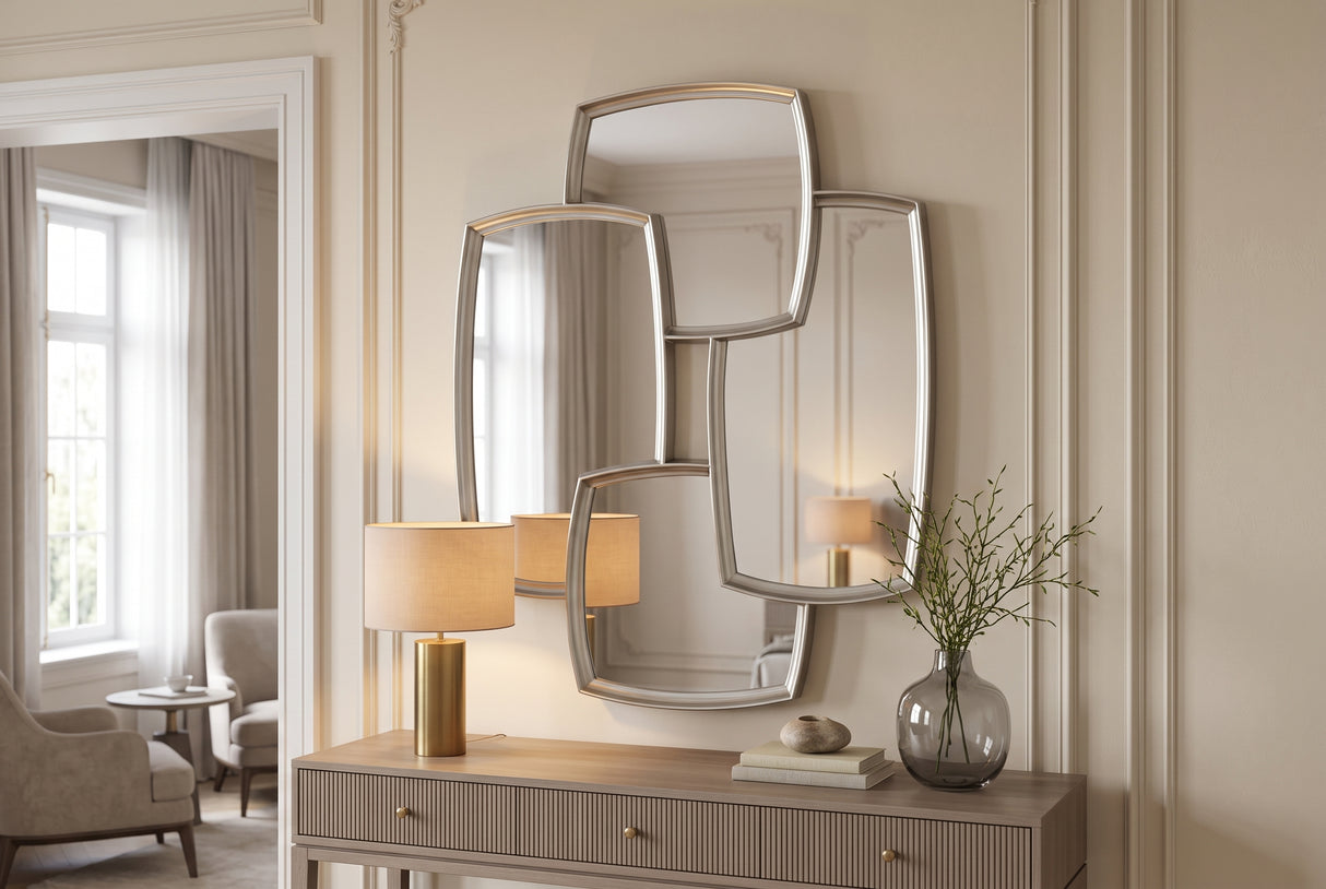 Wandspiegel QUADRA 90cm silber