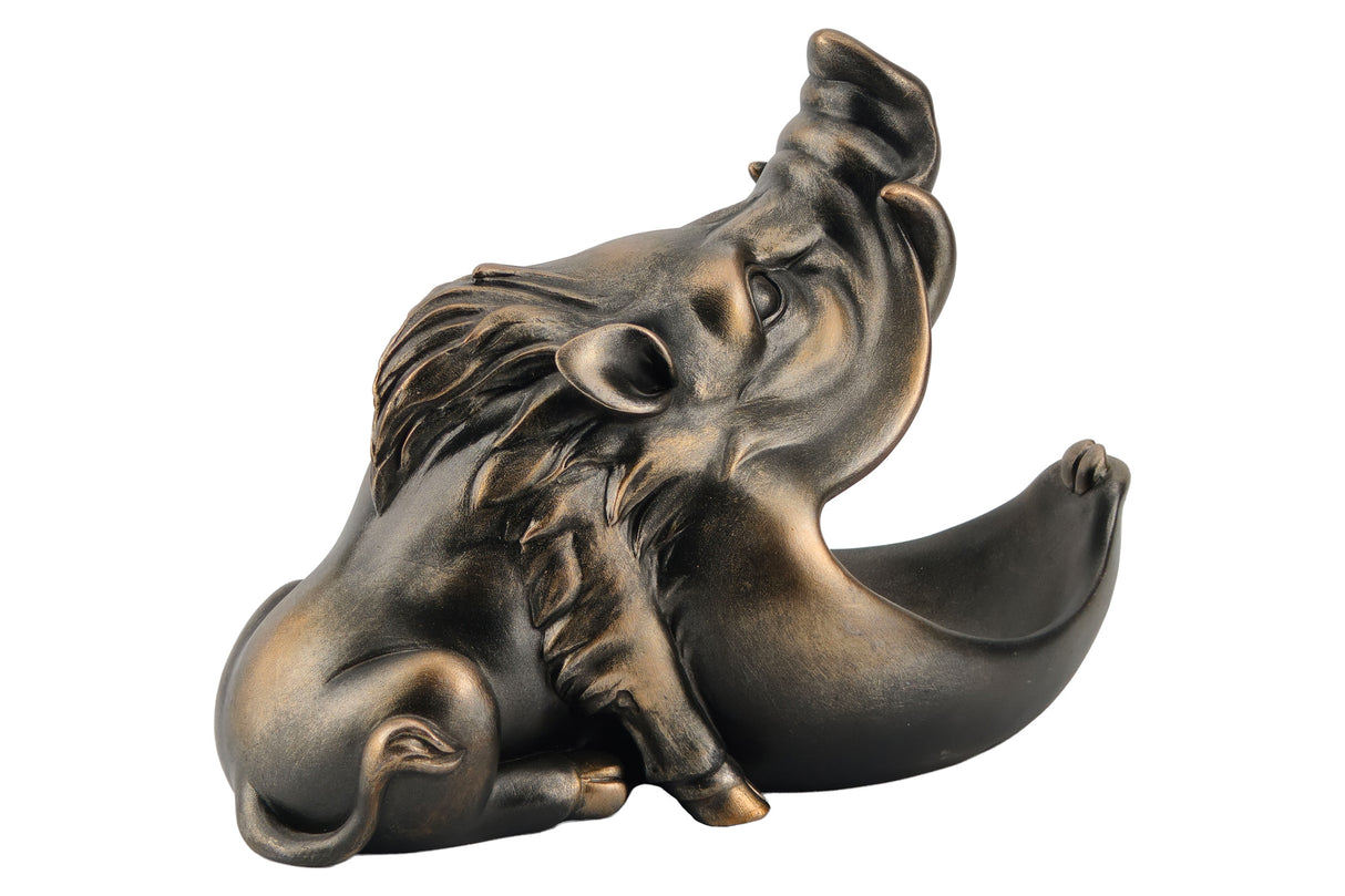 Decoration sculpture WARTHOG 30cm bronze with storage compartment