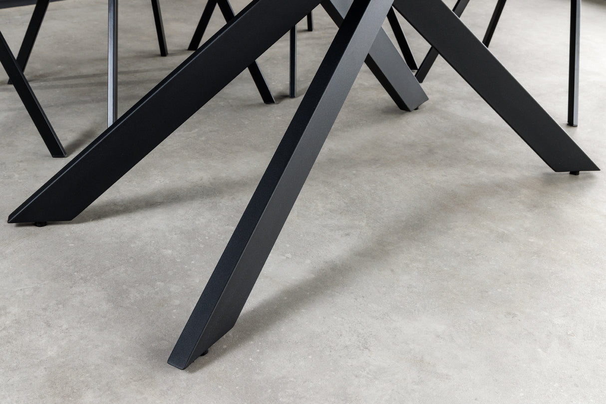 Dining table ALPINE 160-200cm ceramic marble look anthracite