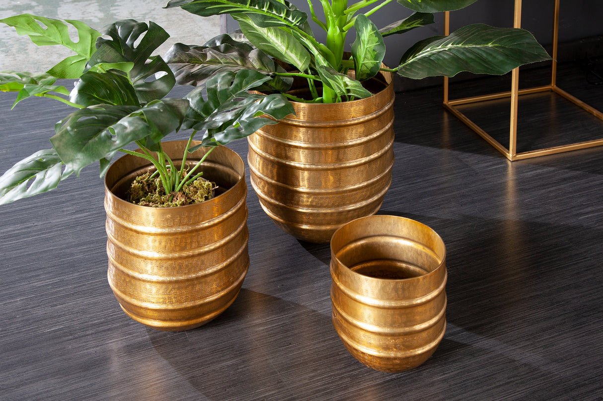 Planter vase ORIENT 16-27cm set of 3 gold