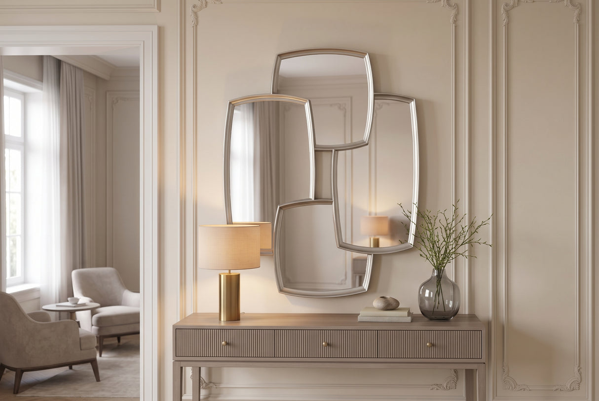 Wandspiegel QUADRA 90cm silber