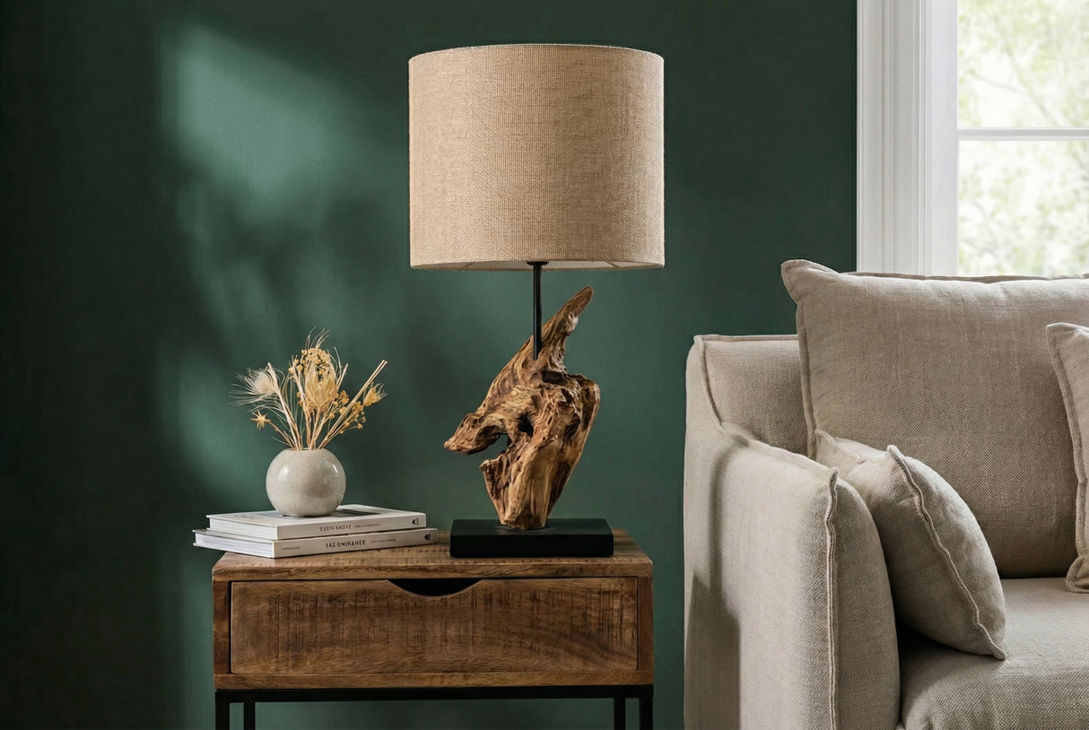 Table lamp HYPNOTIC 58cm teak wood natural