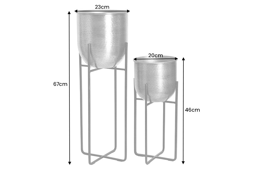 Flower pot UNIT 70-50cm set of 2 black gold incl. frame