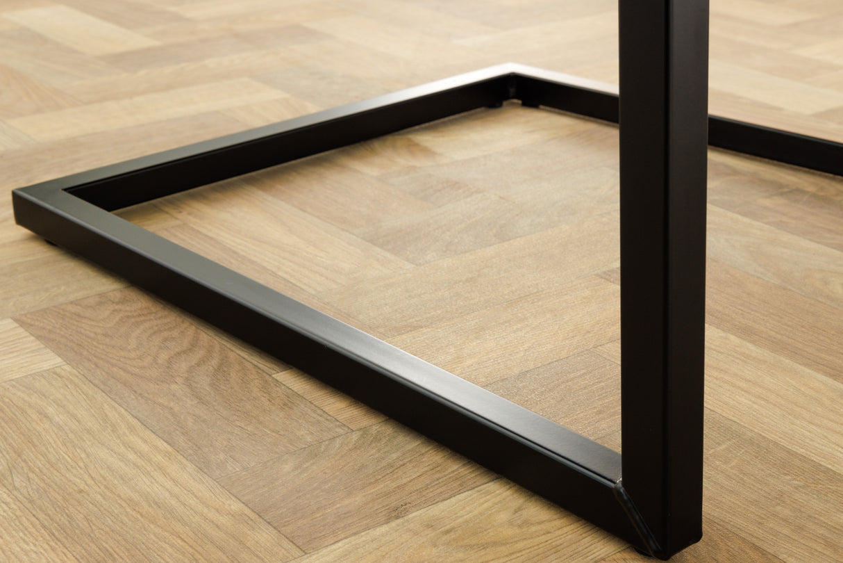 Cantilever chair LOFT with armrests microfibre antique brown black legs