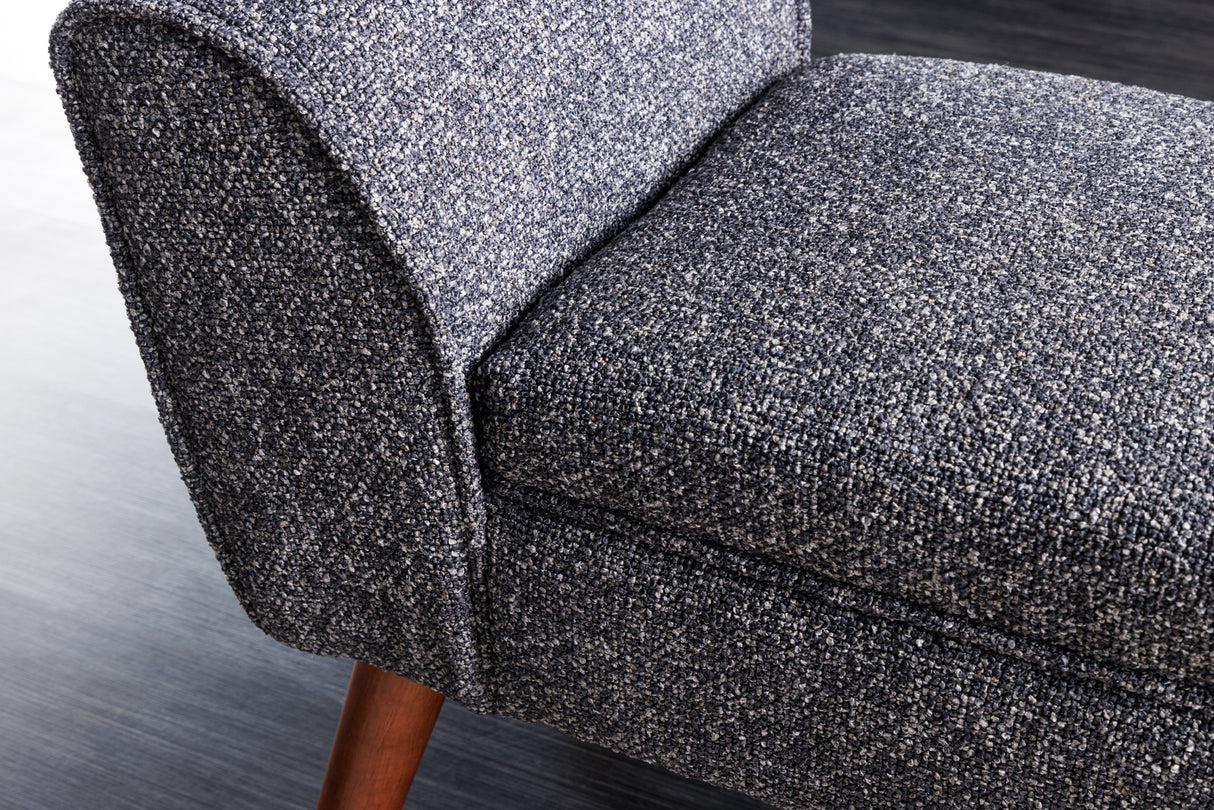 Bench SCARLETT 90cm bouclé anthracite in retro style