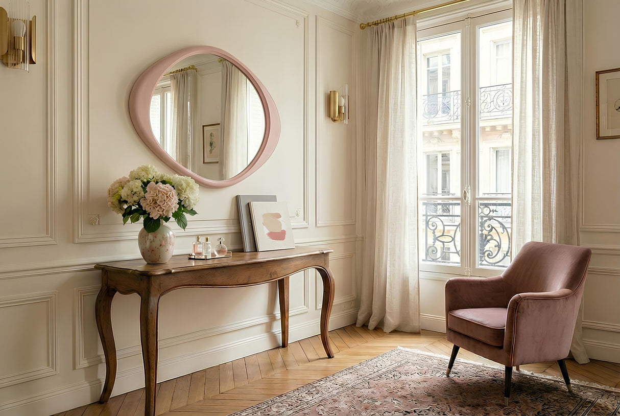 Wall mirror ORGANIC 90cm rosa