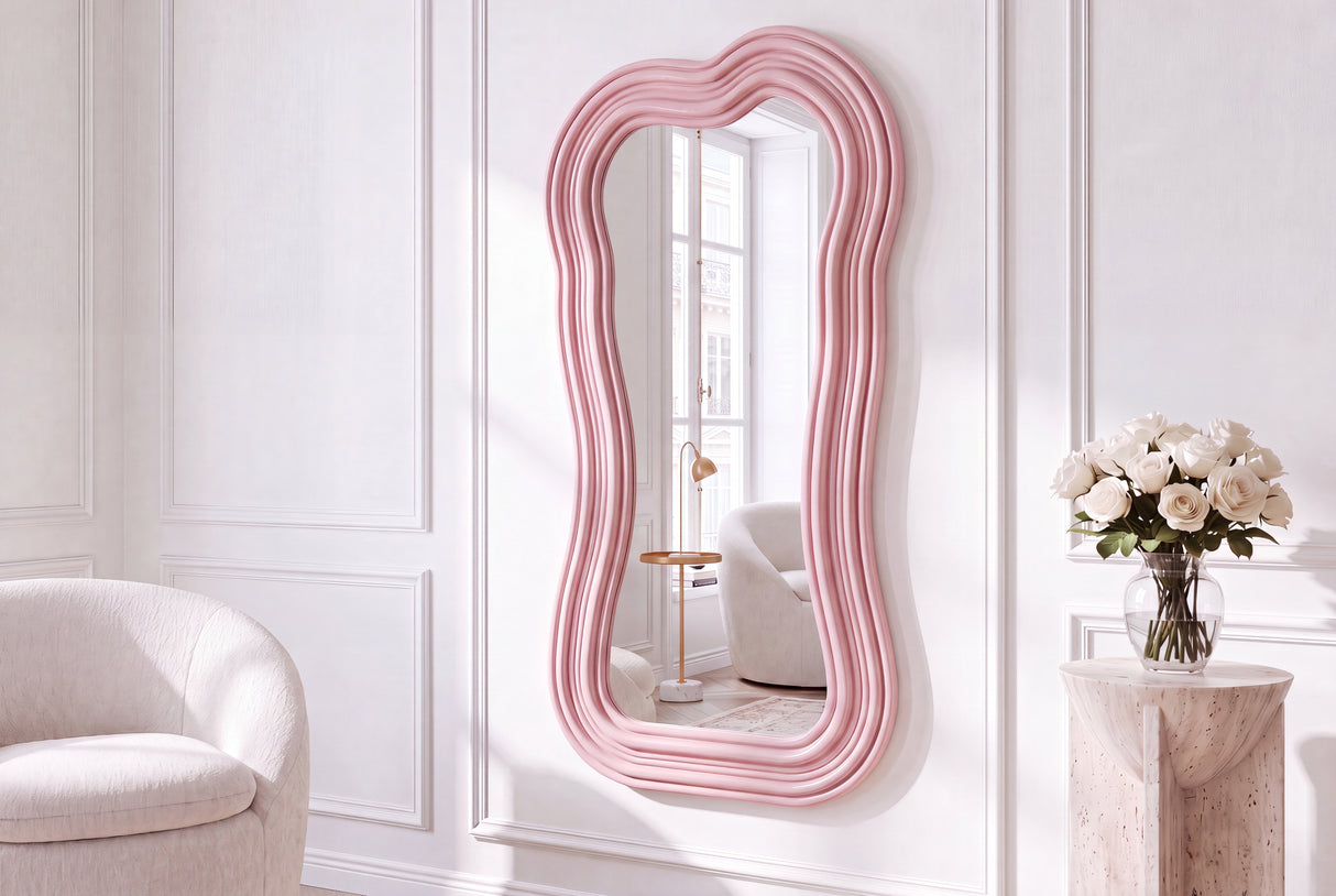 Wall mirror ALICE II 100cm pink
