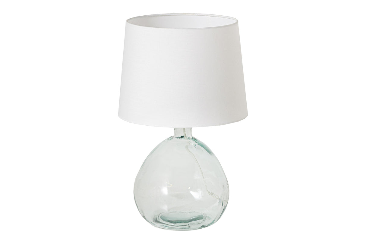 Tischleuchte CLASSIC 40cm weißer Lampenschirm Recyclingglas