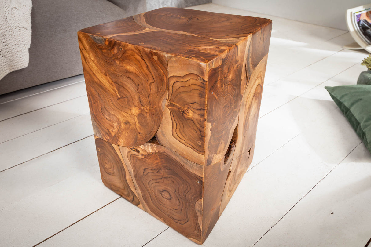 Side table stool SQUARE 30cm teak wood