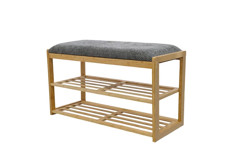 Shoeshelf ZEN-BO 80cm bamboo natural grey