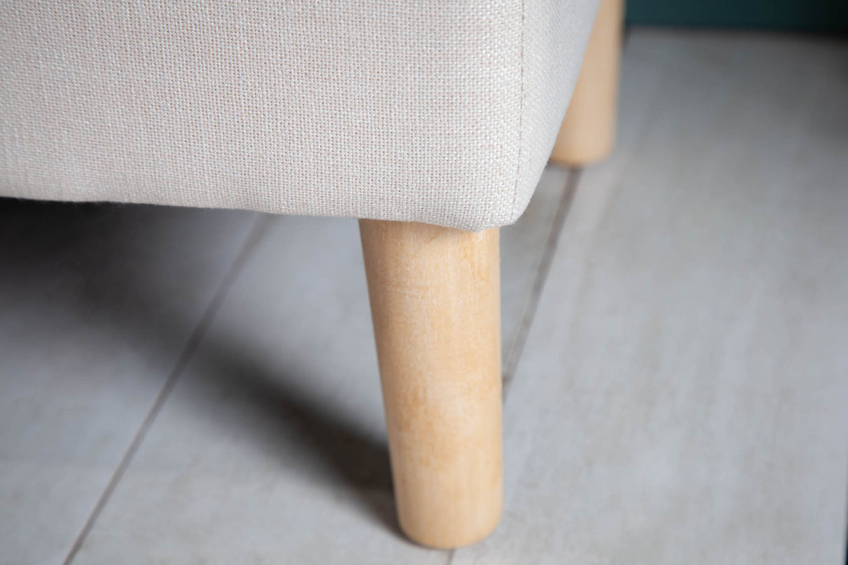 Sitzbank Spind CASTLE 100cm Strukturstoff beige im Landhausstil