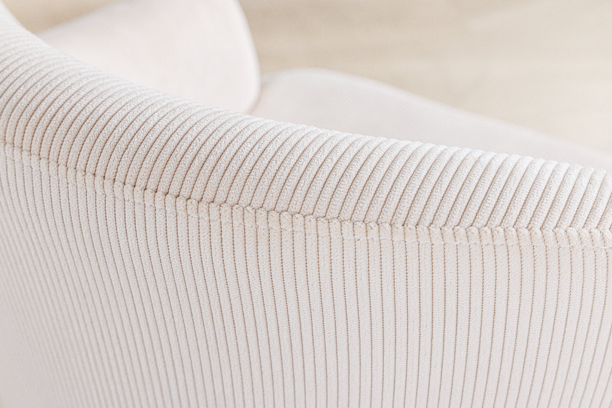 Stuhl EXTRAVAGANCIA beige Cord mit Armlehnen und champagnergoldenem Gestell
