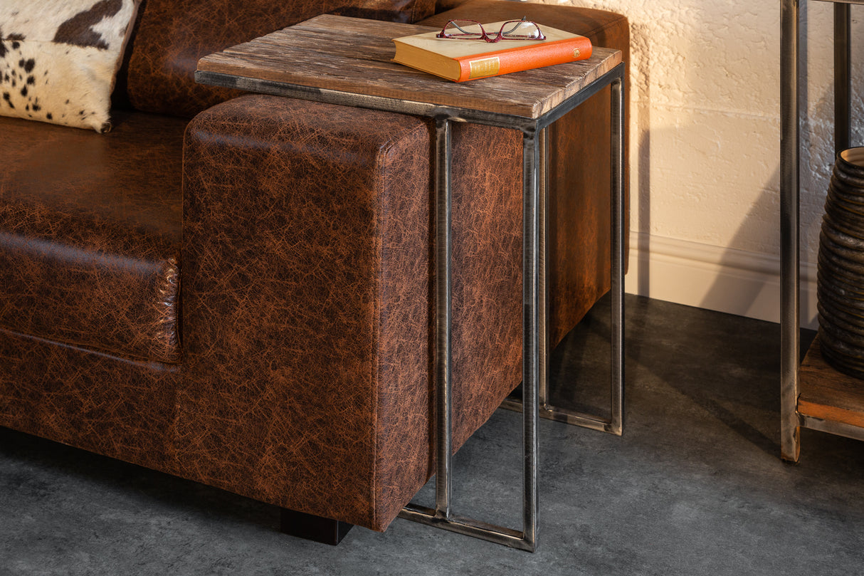 Side table BARRACUDA set of 2 recycled wood
