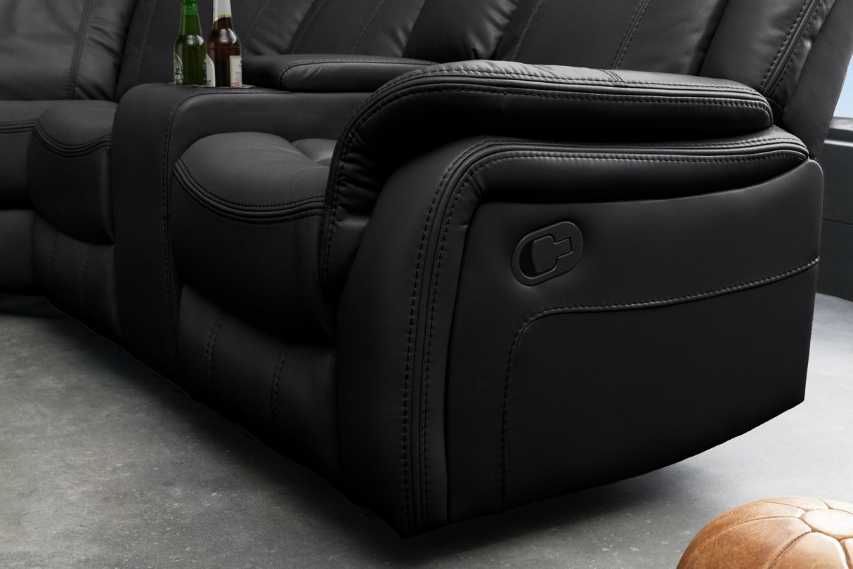 Cinema armchair HOLLYWOD 5-seater artificial leather black