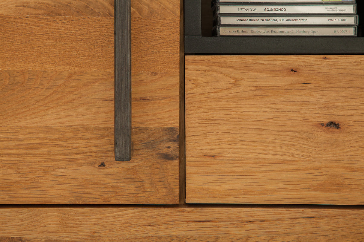 TV-Lowboard THOR 200cm wild oak wood industrial style