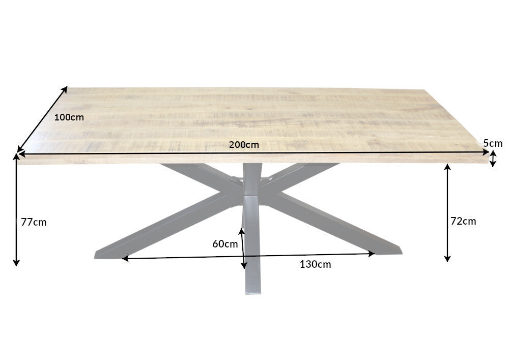 Dining table GALAXIE 200cm mango wood natural