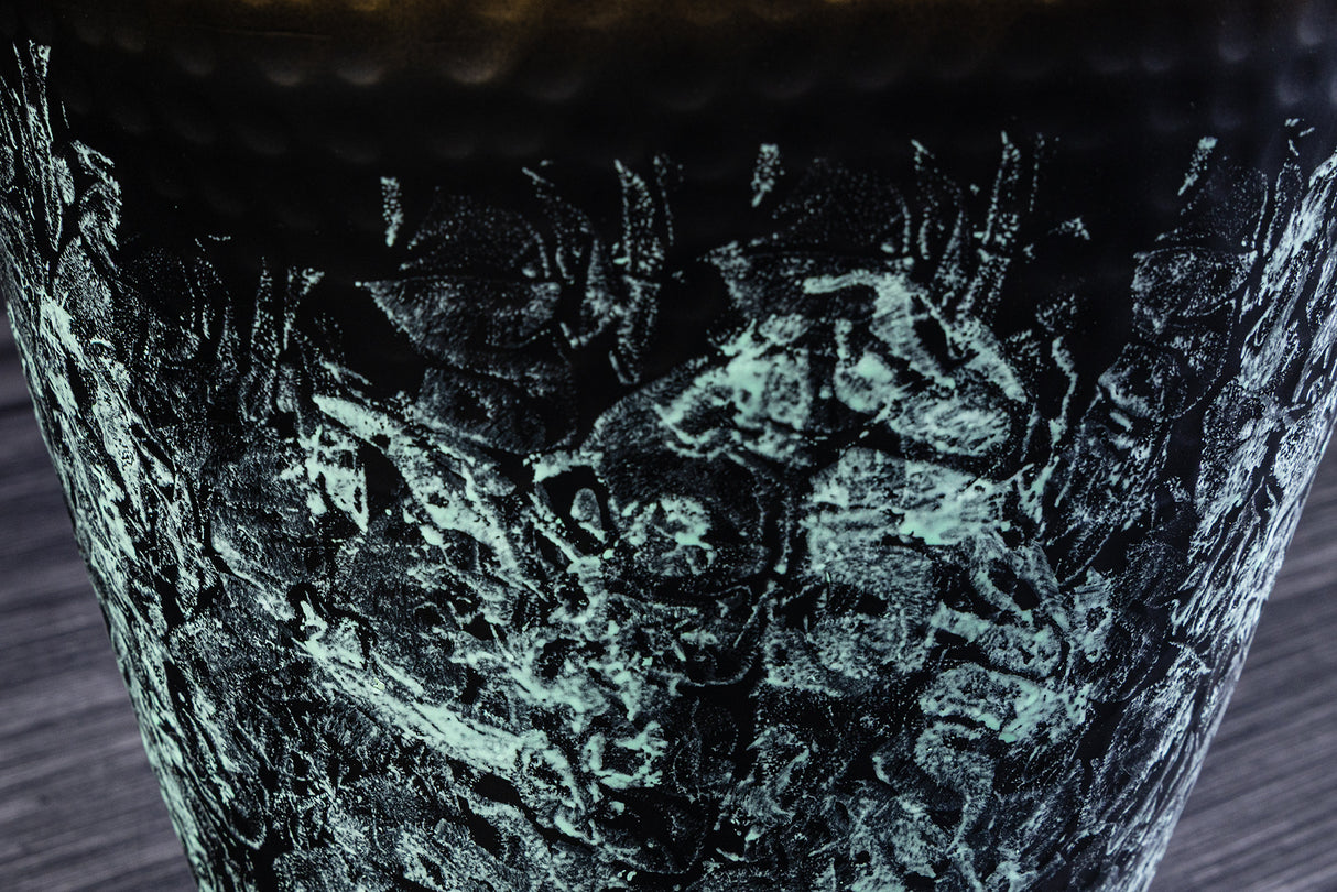 Vase ORIENT XL 75cm gold mit Patina im Hammerschlag-Design