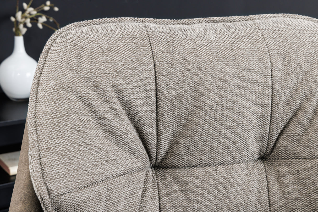 Swivel chair LOUNGER 180° with armrests microfibre vintage taupe