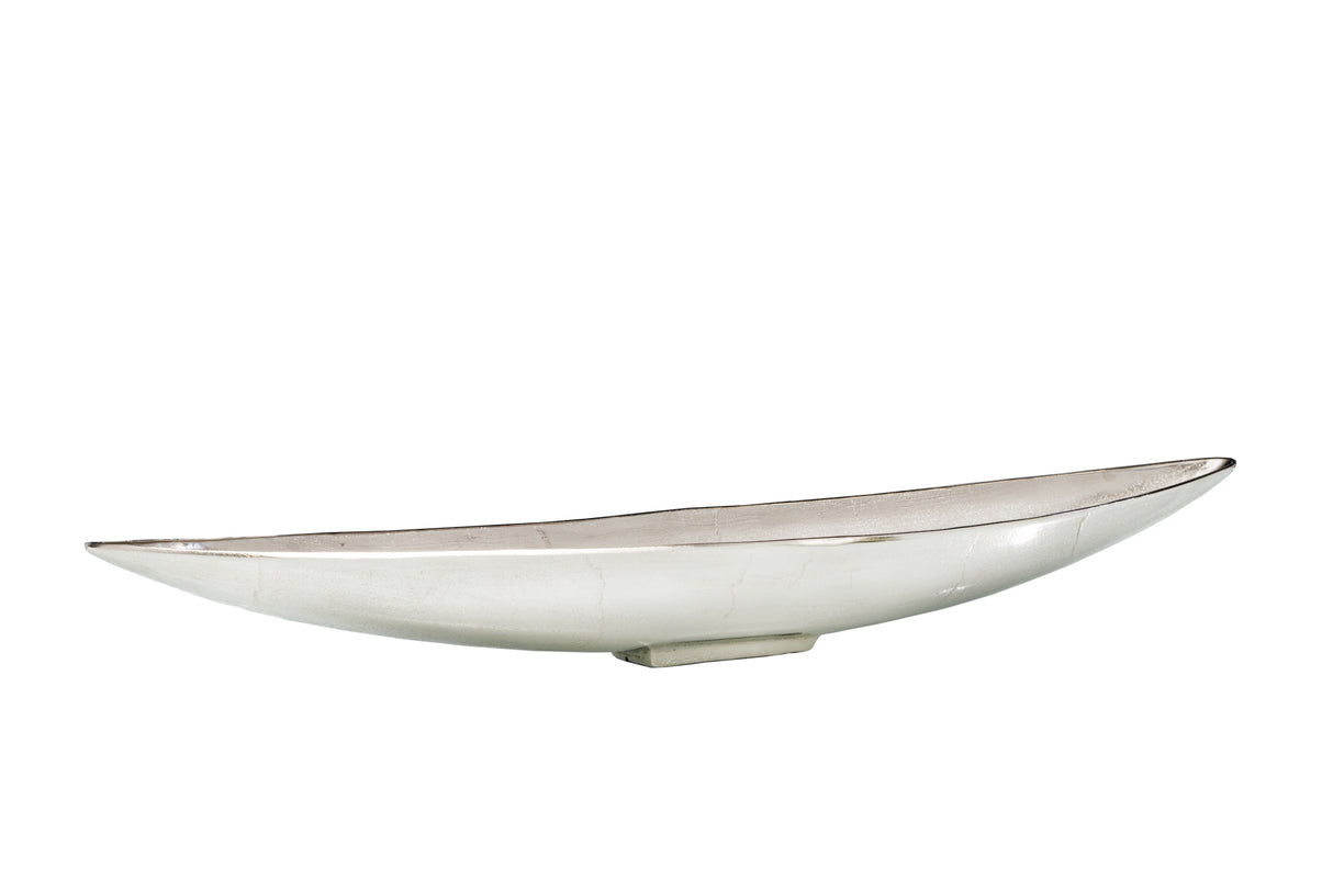 Dekoschale SILVER LEAF 80cm antik silber Aluminium