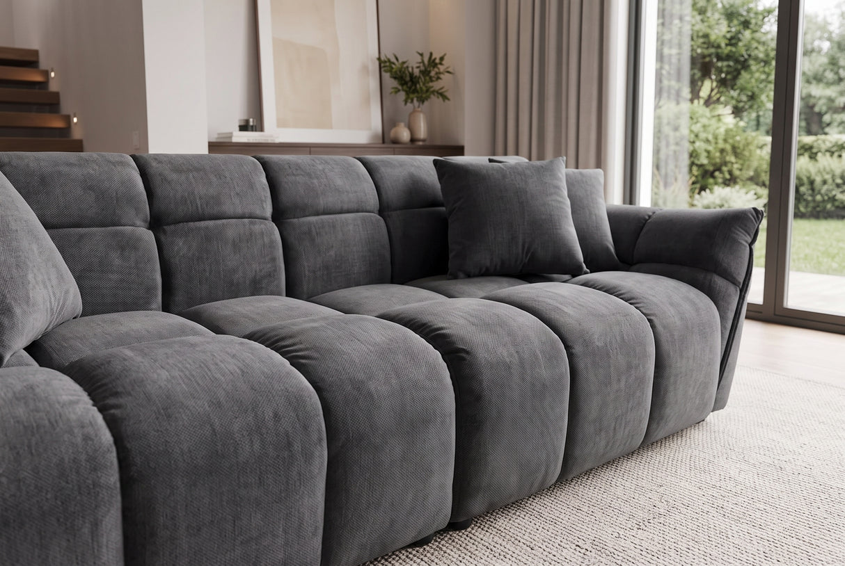 Sofa CLOUD 260cm 3-seater XXL vogue velvet grey