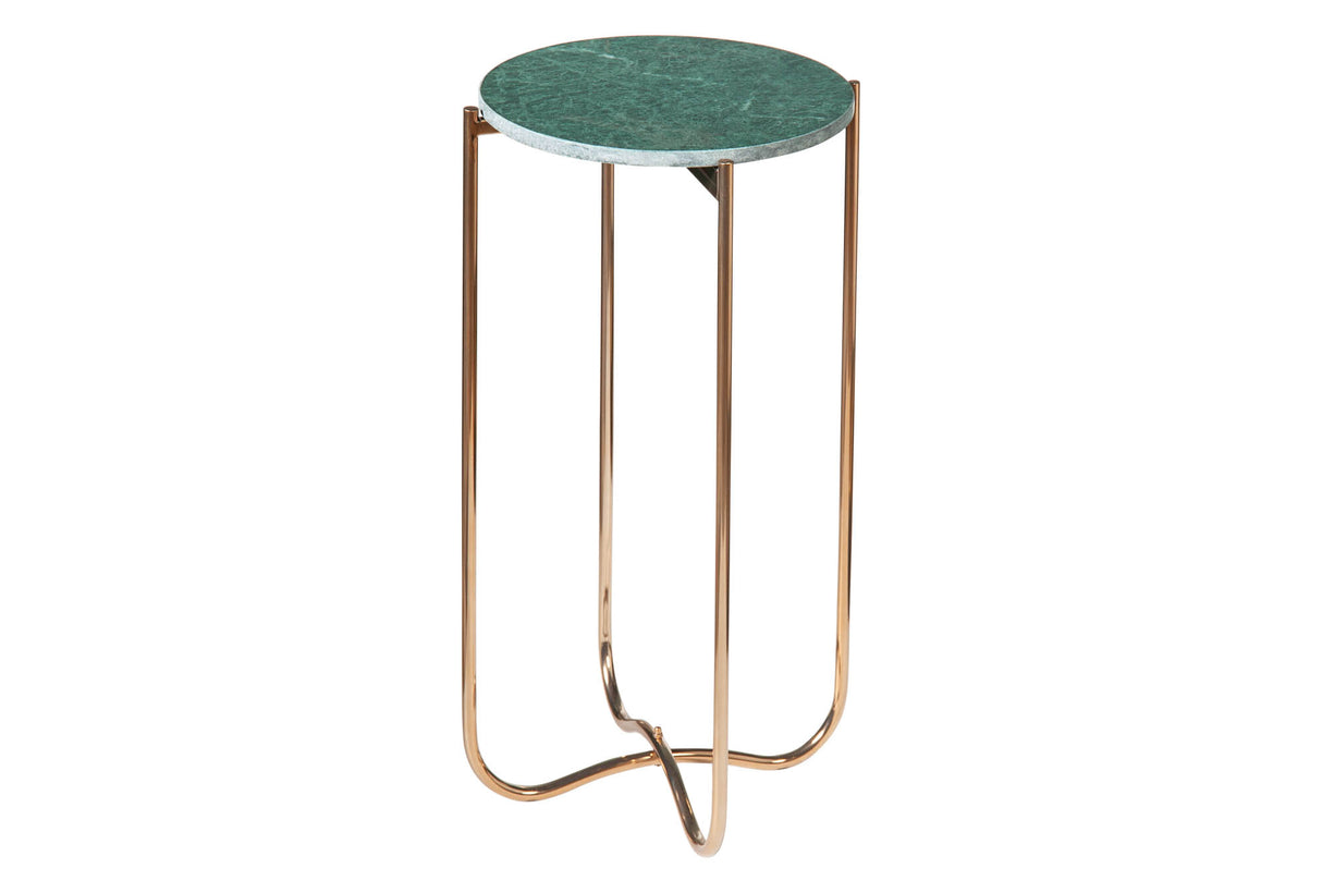 Side table NOBLE 35cm marble green w/ removable plate