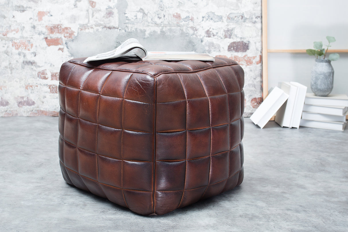 Hocker RIDER 40cm Echtleder braun
