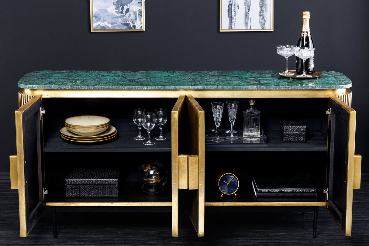 Sideboard VENEZIANO 160cm mango wood and marble top plate