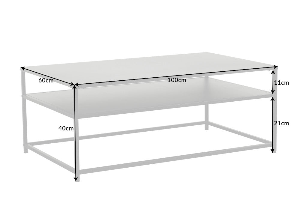 Couchtisch DURA STEEL 100cm pulverbeschichtetes Metall schwarz