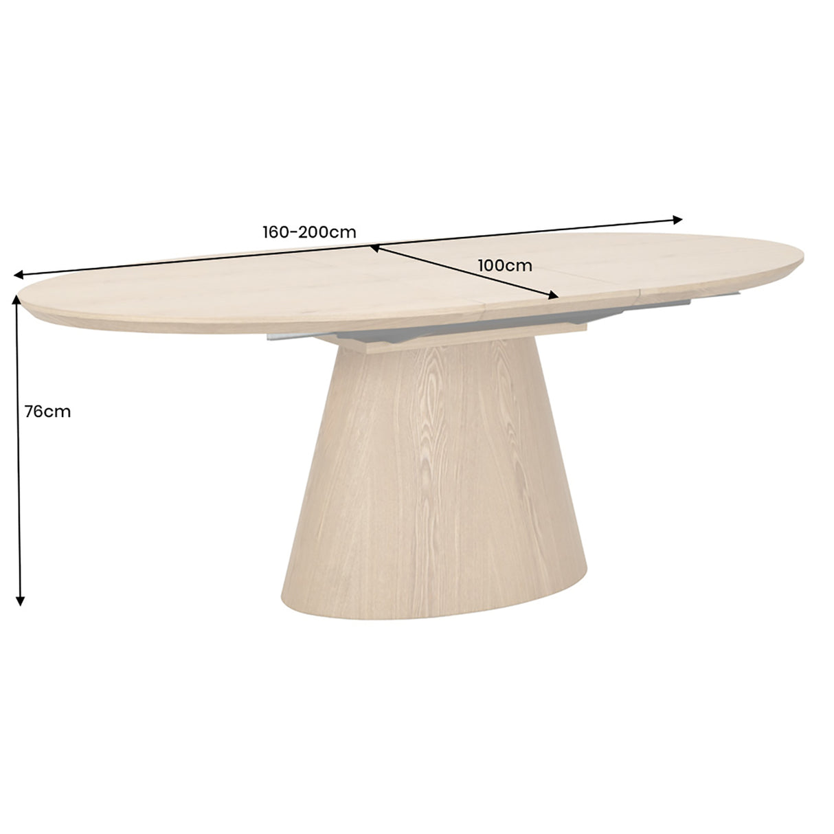 Dining table UNIQUE 160-200cm extendable oak wood verneered