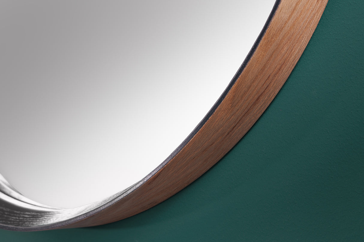 Wandspiegel AMSTERDAM 70cm rund Eiche schwarz