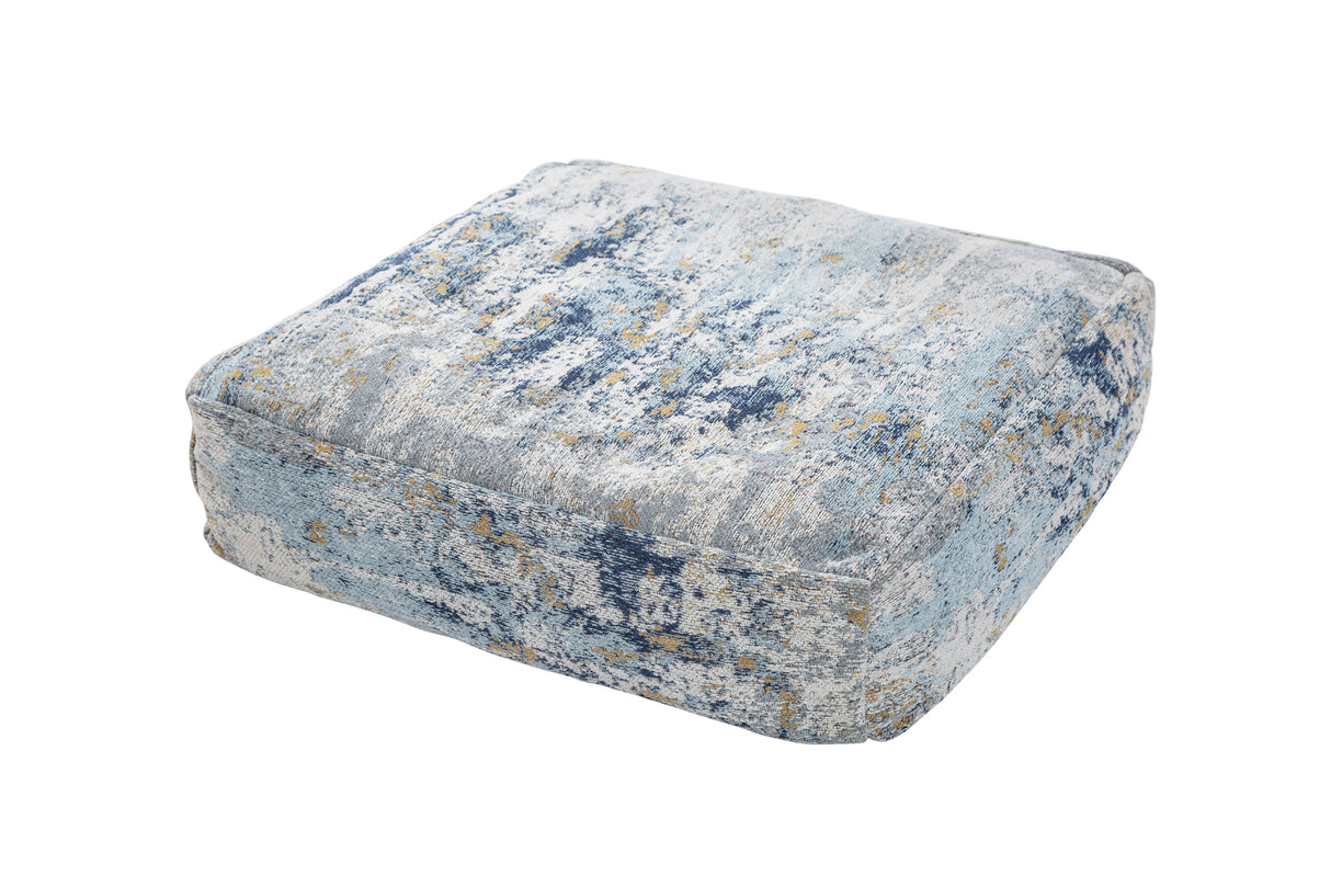 Floor cushion ABSTRACT 70cm flat woven fabric blue beige