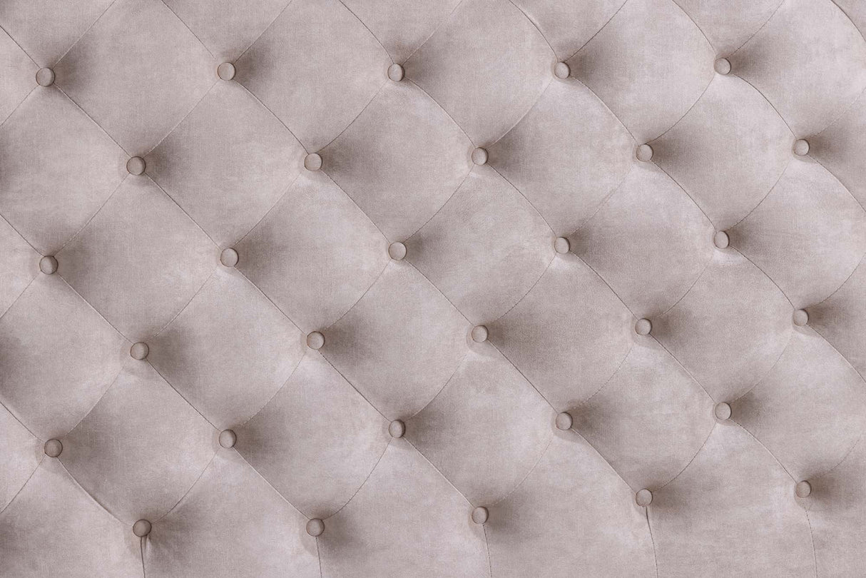 Bed PARIS 160x200cm CHESTERFIELD look velvet champagne beige w/ storage space