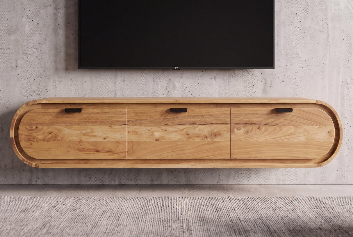 TV-Board ORGANIC 160cm hanging acacia wood natural