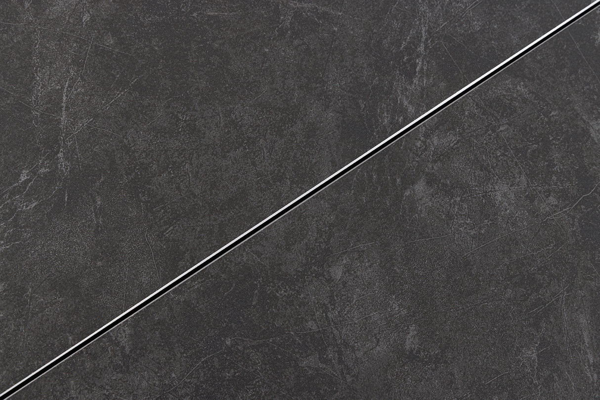 Dining table ETERNITY 160-200cm graphite grey ceramic with tempered glass