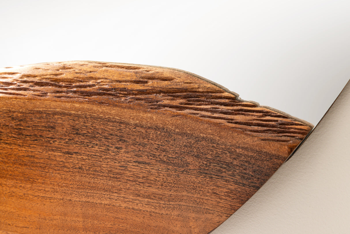 Wall mirror LIVING EDGE 100cm round natural edge brown acacia wood