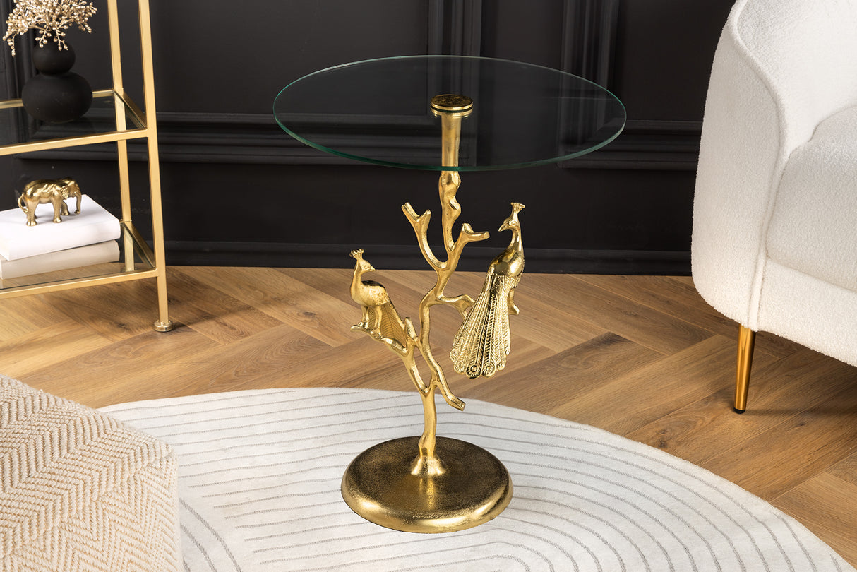 Beistelltisch WILDLIFE PEACOCK 60cm gold