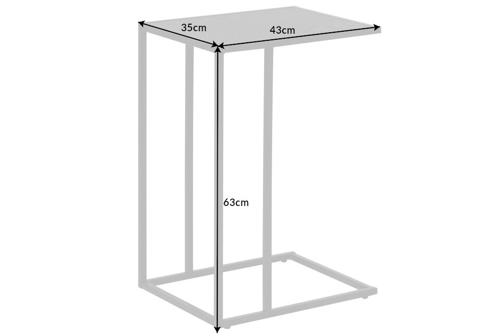 Beistelltisch SLIM LINE 65cm Esche Holzoptik schwarz