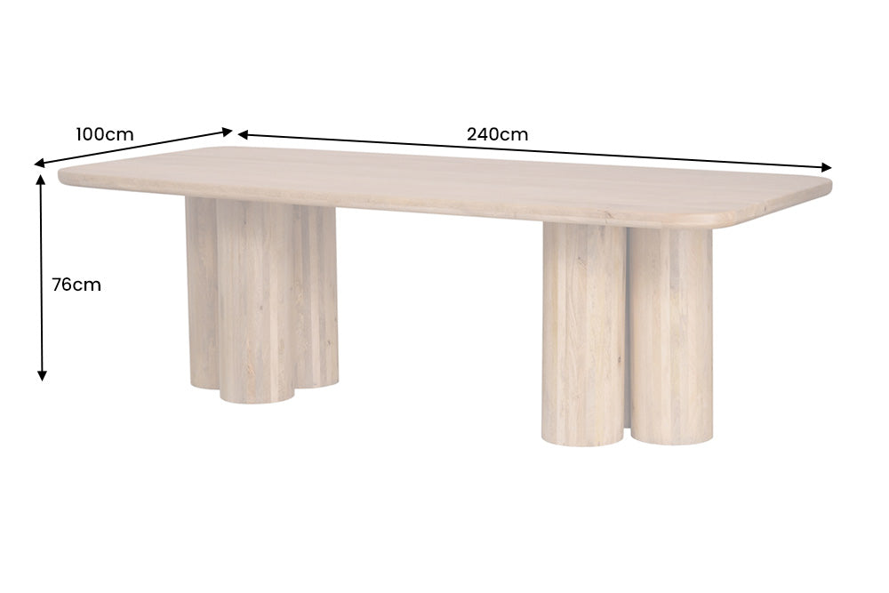 Dining table ART DECO 240cm mango wood natural