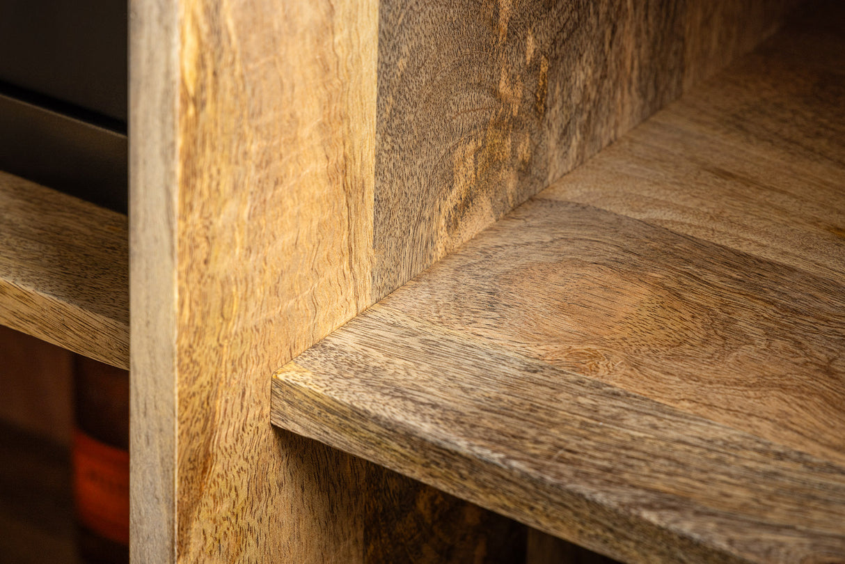 Highboard LION 140cm 3D mango wood white frame black