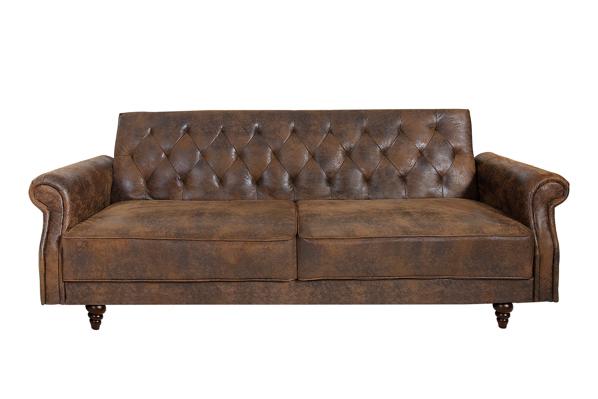 Sofa bed MAISON BELLE AFFAIRE 220cm microfibre antique brown