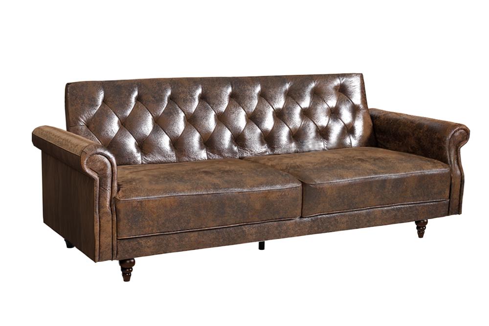 Sofa bed MAISON BELLE AFFAIRE 220cm microfibre antique brown