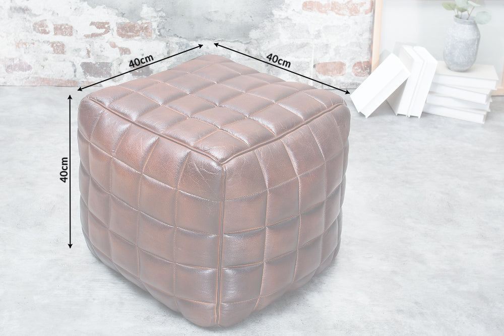 Hocker RIDER 40cm Echtleder braun