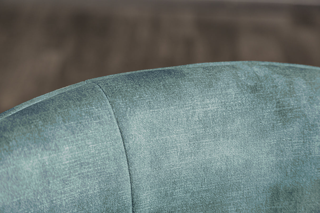 Swivel chair EUPHORIA rotatable 180° with armrests velvet teal